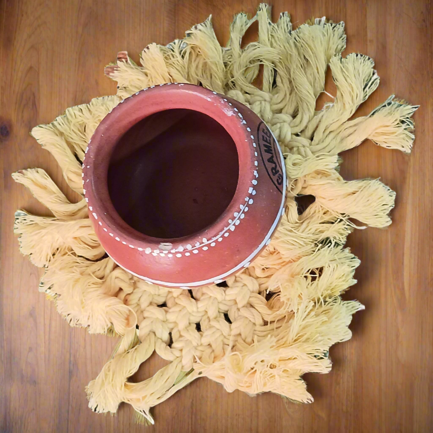 Handmade Macrame Coasters Square and Heart Shape Pack of 3