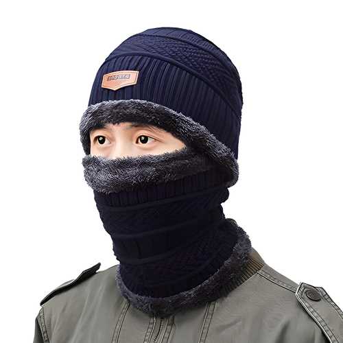 Winter Woolen Cap with Neck Scarf Winter Caps  Woolen Cap (Multi Color)
