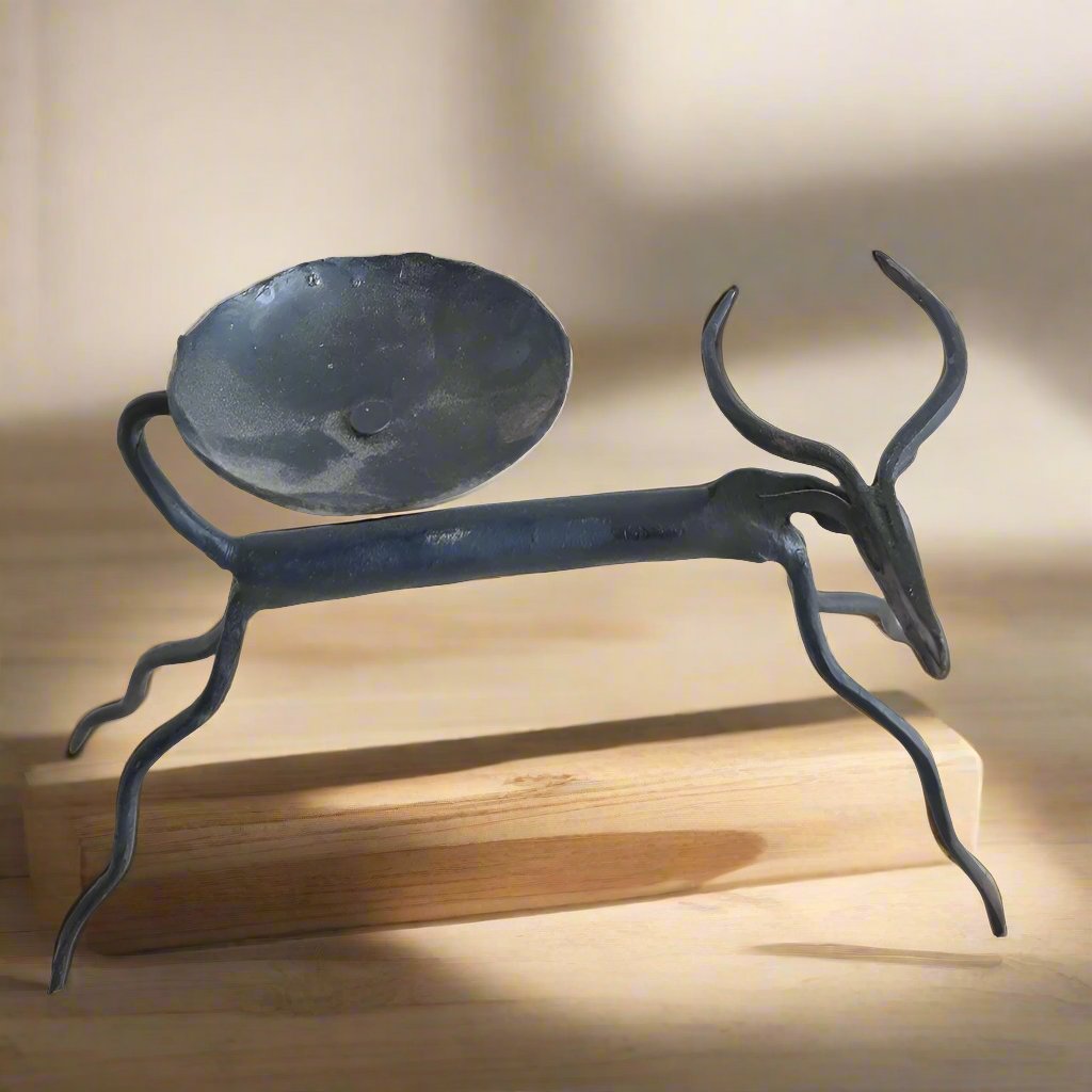 Bastar Wrought Iron Deer Candle Holder