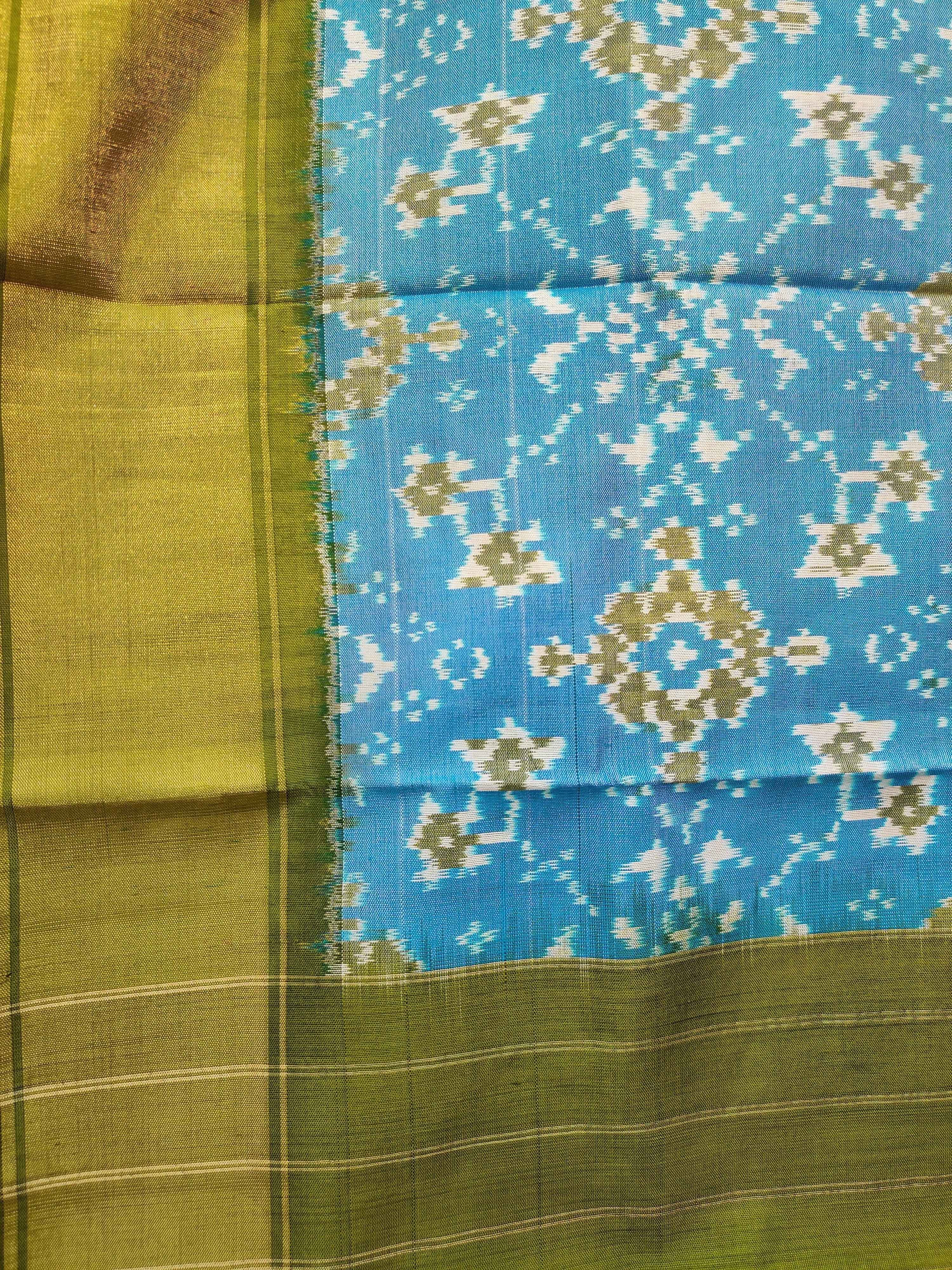 Eternal Beauty Handwoven Pochampally Ikat Silk Dupatta with Zari Elegance