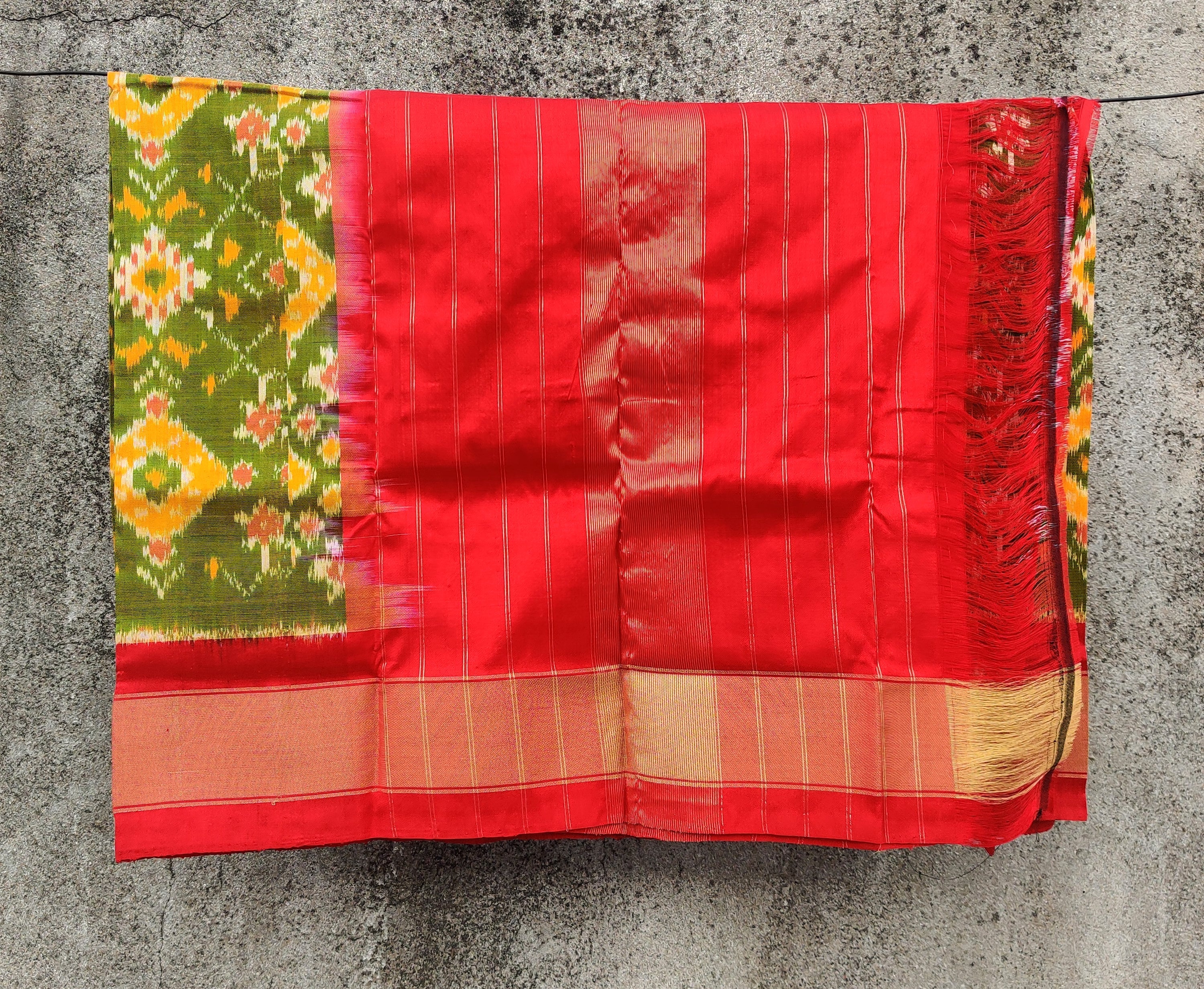 Handwoven Pochampally Ikat Silk Dupatta
