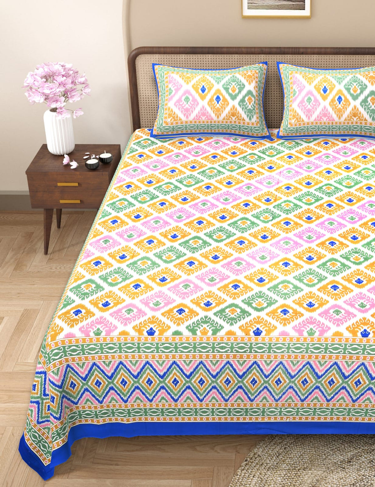 King Size Pure Cotton Bedsheet with 2 Pillow Covers